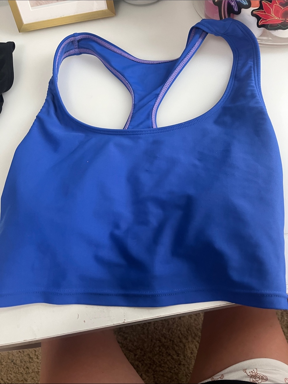 Puma Royal Blue Racerback Swim Crop Top